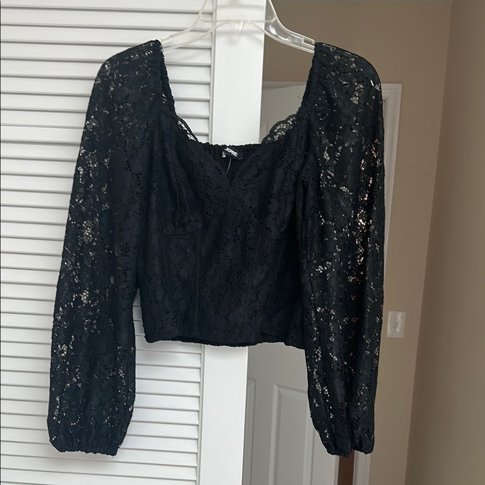 Express Lace Black Blouse